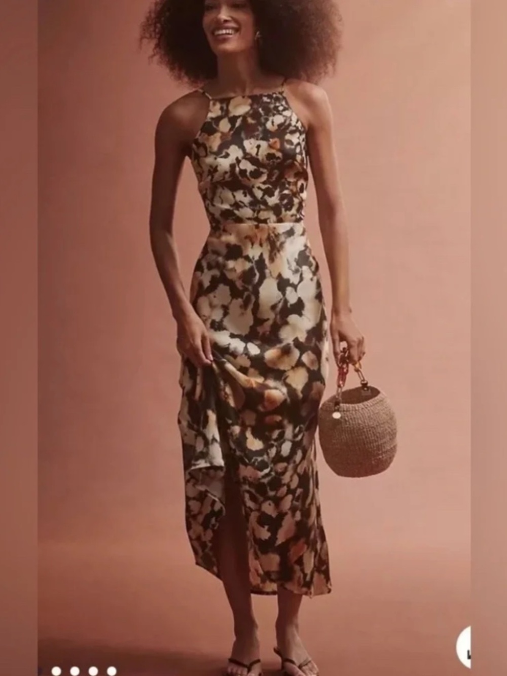 Anthropologie Conditions Apply Animal Print Silk Midi Dress - wedding guest